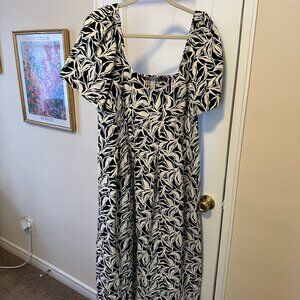 a new day Black and White Midi Dress